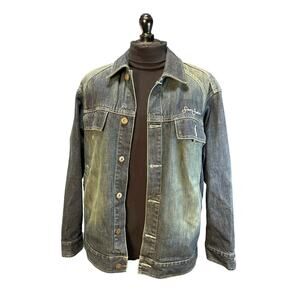 Vintage Sean John Y2K Heavy Duty Workwear Denim Hip Hop Style Trucker Jacket S